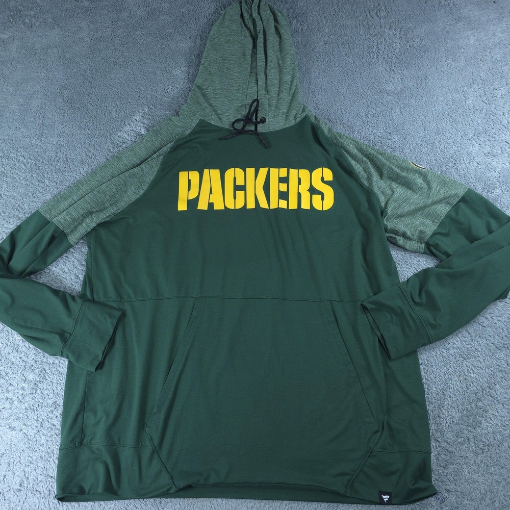Green Bay Packers Sweatshirt Mens 2XL Green NFL Football Fanatics Hooded
